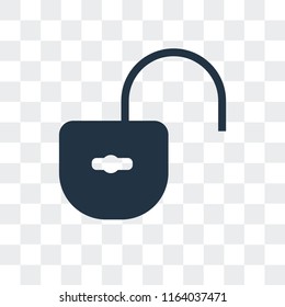 Unlocked vector icon isolated on transparent background, Unlocked logo concept