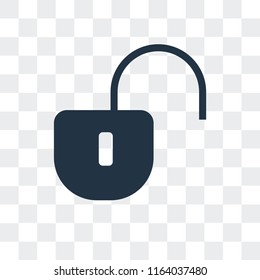 Unlocked vector icon isolated on transparent background, Unlocked logo concept