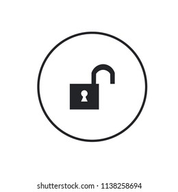 Unlocked vector icon with white background