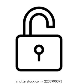 Unlocked Vector Line Icon Design