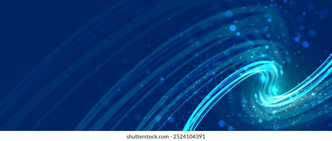 Unlocking business opportunities with futuristic wave technology and big data innovation . Vector handmade
