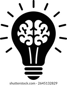 Desbloquear o potencial criativo do cérebro e ideias inovadoras, símbolo de lâmpada que representa inspiração e engenhosidade	