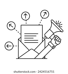 Desbloqueando Potencial De Correo Electrónico. Impulsa el crecimiento de tu negocio con el marketing inteligente. Ilustración vectorial.