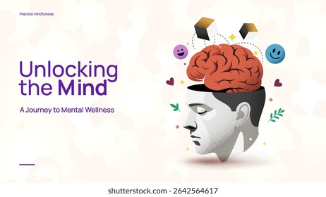 Unlocking Human Mind - Brain Power, Mental Clarity, and Cognitive Thinking Illustration
