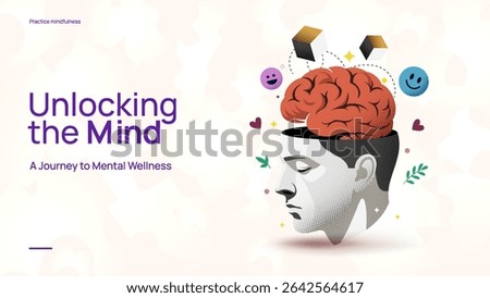 Unlocking Human Mind - Brain Power, Mental Clarity, and Cognitive Thinking Illustration