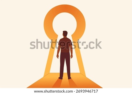Unlocking Inner Potential — Personal Growth, Self-Development, Motivational Vector Illustration