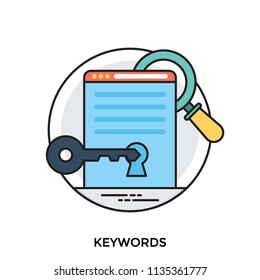 
An unlocking  key on a screen with magnifying glass behind , keyword concept 
