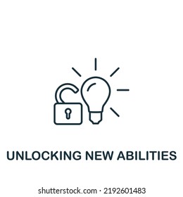 Unlocking New Abilities icon. Line simple Personality icon for templates, web design and infographics