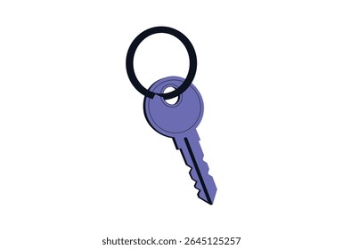 Unlocking real estate dreams house key with ring vector illustration.