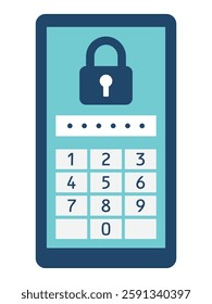 Unlocking smartphone, simple vector illustration