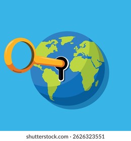 Unlocking the World Concept Illustration
