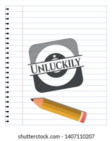 Unluckily drawn with pencil strokes. Vector Illustration. Detailed.