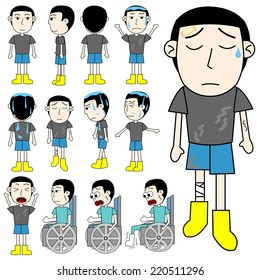 unlucky man cartoon vector
