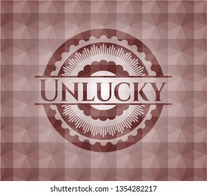 Unlucky red geometric pattern emblem. Seamless.
