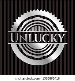 Unlucky silver emblem or badge. Vector Illustration. Mosaic.