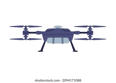 Unmanned Aerial Aircraft as SWAT Vehicle or Rescue Vehicle and Police Tactical Unit Vector Illustration