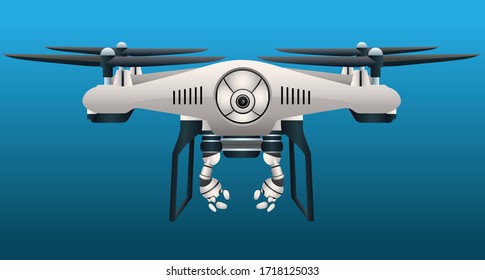 Unmanned Aerial Robot Vehicle. Graphic vector