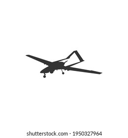 Unmanned aerial vehicle Bayraktar TB2 SIHA silhouette vector on a white background