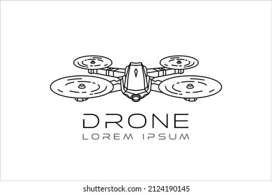 unmanned aerial vehicle or drone outline logo design