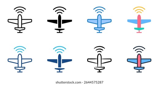 Unmanned Aerial Vehicles icon set multiple style collection 
