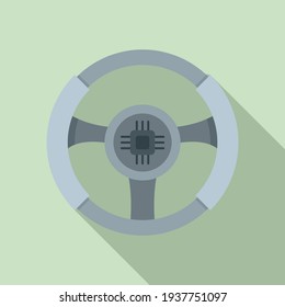 Unmanned car steering wheel icon. Flat illustration of Unmanned car steering wheel vector icon for web design