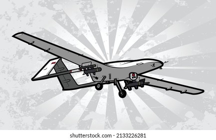 Unmanned Combat Aerial Vehicle Vector Illustration