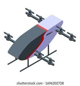Unmanned helicopter icon. Isometric of unmanned helicopter vector icon for web design isolated on white background