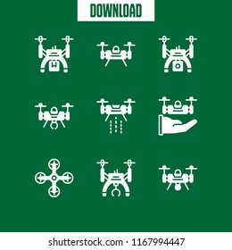 unmanned icon. 9 unmanned vector set. drone icons for web and design about unmanned theme