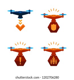 unmanned icon set. vector set about drone icons set.