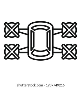 Unmanned taxi drone icon. Outline Unmanned taxi drone vector icon for web design isolated on white background