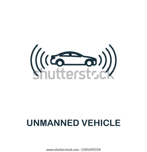 Unmanned Vehicle line icon. Thin style element\
from future technology collection. Outline Unmanned Vehicle icon\
for web design, apps and\
software.