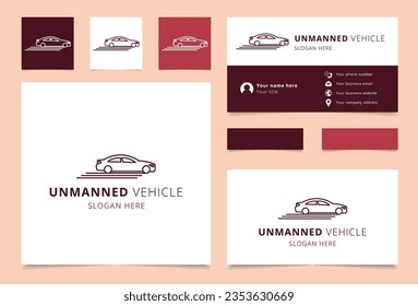 Unmanned vehicle logo design with editable slogan. Branding book and business card template.