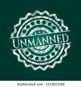 Unmanned written on a chalkboard. Vector Illustration. Detailed.
