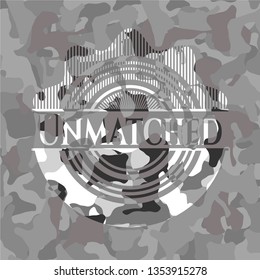 Unmatched on grey camo pattern