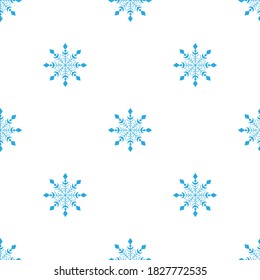 
Patrón incomparable de copos de nieve azules en un fondo blanco. Artículos de decoración invernal para postales, papel envolvente, tela, papel pintado y más. Ilustración vectorial de existencias para la decoración y el diseño