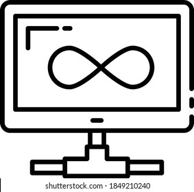 Unmetered Connection Concept, High Speed Vector Icon Design, Infinity Sign, Cloud computing and Web hosting services Symbol on White background