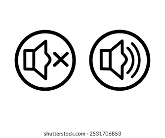 unmute and mute icon vector with simple design.speaker icon