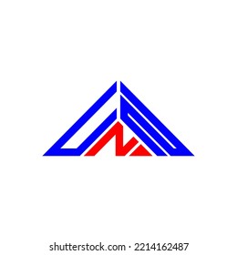 Logo de la carta UNN diseño creativo con gráfico vectorial, logotipo sencillo y moderno de la UNN en forma de triángulo.