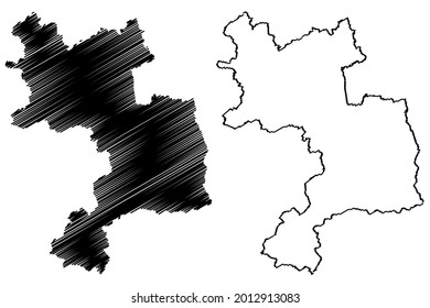 Unna district (Federal Republic of Germany, State of North Rhine-Westphalia, NRW, Arnsberg region) map vector illustration, scribble sketch Unna map