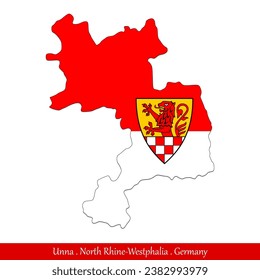 Unna Flag - North Rhine-Westphalia,Germany (EPS)