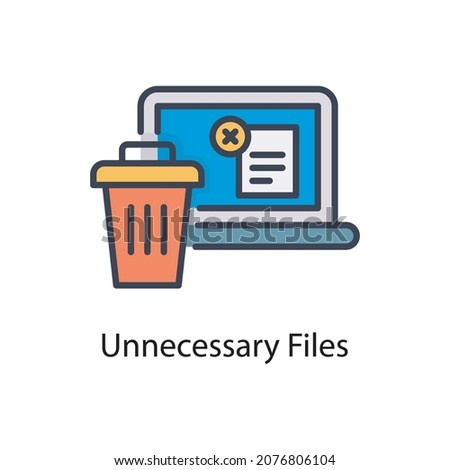 Unnecessary Files vector fill outline Icon Design illustration. Web And Mobile Application Symbol on White background EPS 10 File