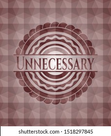 Unnecessary red emblem with geometric pattern. Seamless.