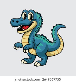 unny Baryonyx Dinosaur isolated cartoon illustration with light background