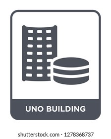 uno building icon vector on white background, uno building trendy filled icons from Buildings collection, uno building vector illustration