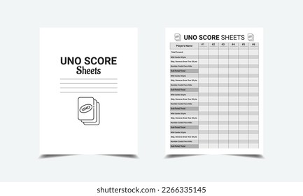 Uno Score Sheets logbook planner template design for Low content KDP interior