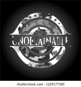 Unobtainable on grey camouflage pattern