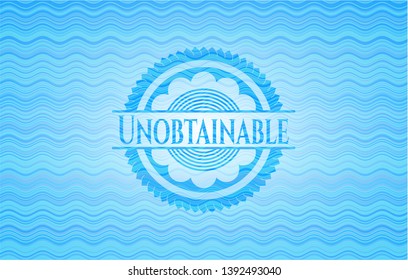 Unobtainable sky blue water emblem background. Vector Illustration. Detailed.