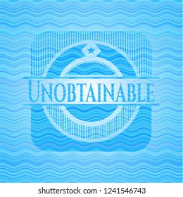 Unobtainable water wavec oncept emblem.