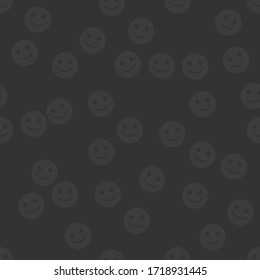 Unobtrusive emoji seamless pattern perfect for chat background. Slightly smiling face. Vector illustration.