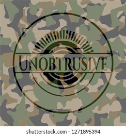 Unobtrusive on camouflaged pattern
